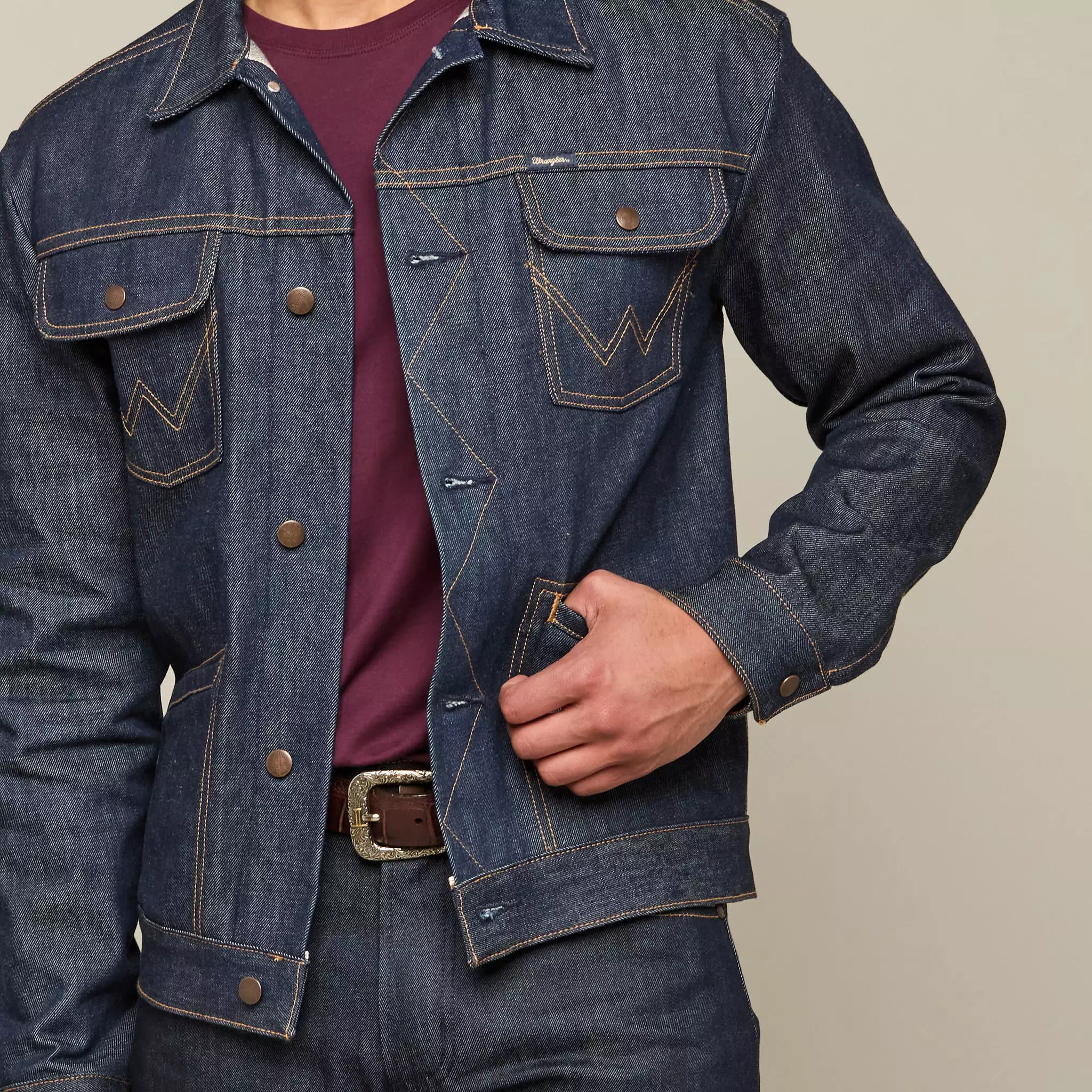 Wrangler x Lucchese Men's Denim Jacket :: Dark Wash Denim